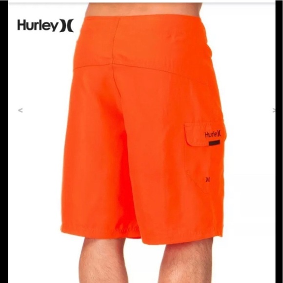 NWT Hurley Neon Orange Board Shorts Sz 30 or 31 - Picture 4 of 8